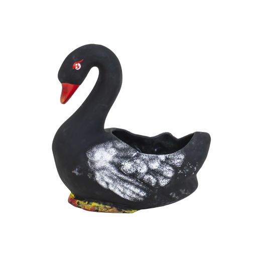 Ghiveci ceramic Zilan, model lebada neagra, lungime 21 cm, latime 14 cm, inaltime 21 cm, EXT7065_1