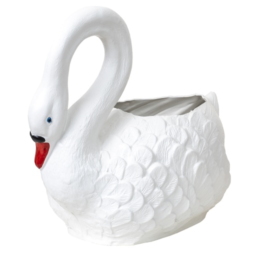 Ghiveci decorativ Zilan, plastic, alb, 63 cm lungime, 53 cm inaltime, fara farfurie, EXT6093