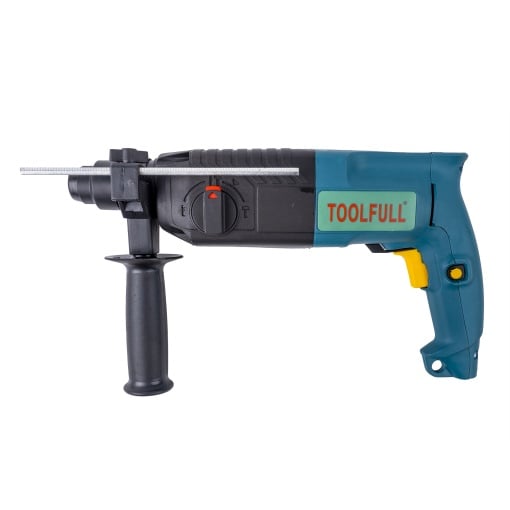 Masina de gaurit cu percutie TOOLFULL 620W, alimentare la retea, 850 rpm, pentru lemn, beton, zidarie, otel, albastra, EXT7403