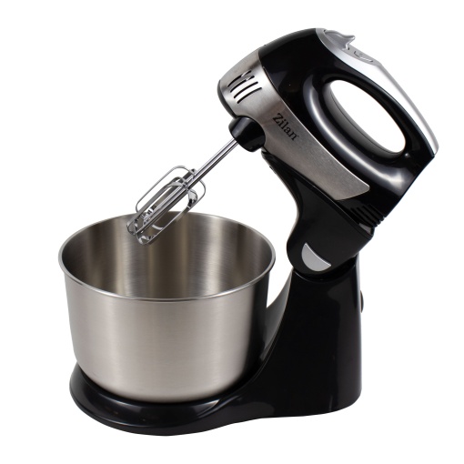 Mixer cu bol Zilan, 300W, 5 viteze, turbo, inox, 32x21x33 cm, capacitate bol 4.3L, ZLN8198