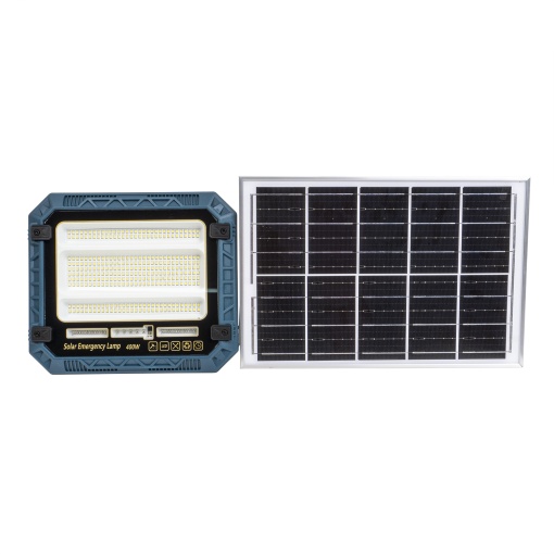 Proiector led Zilan cu incarcare solara, 400W, IP66, 26x23x7.5 cm, panou solar 35x24 cm, telecomanda, ZTS8986