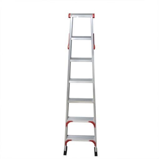 Scara dubla Zilan din aluminiu, 2x7 trepte, pliabila, inaltime 198cm, latime 130cm, greutate maxima 150kg, ZTS8191