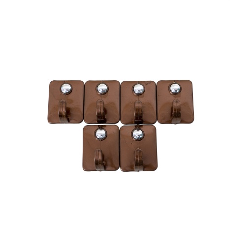 Set 6 cuiere plastic Zilan, adeziv super rezistent, 4cm x 5cm x 3cm, 2689