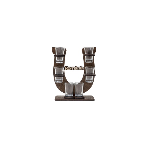 Suport forma potcoava Zilan plus 6 pahare 50ml, 18x24x10 cm, 1kg, EXT9942