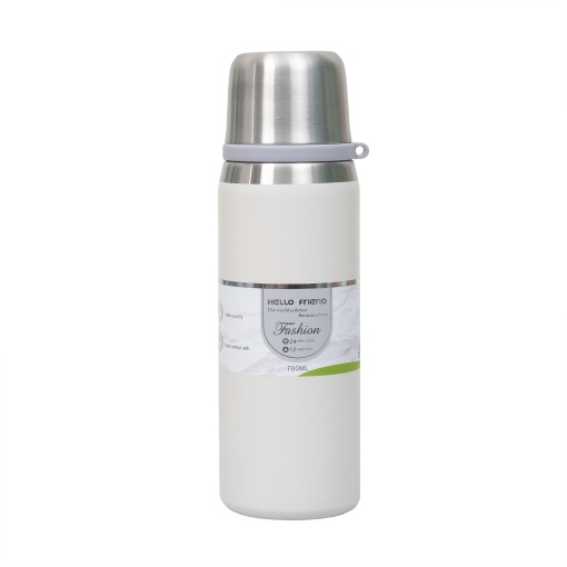 Termos Zilan inox 700ml, capac inox cu functie de pahar, sita si bratara pentru transport, dimensiuni 26x9x9 cm, inaltime 25cm, ZTS8442