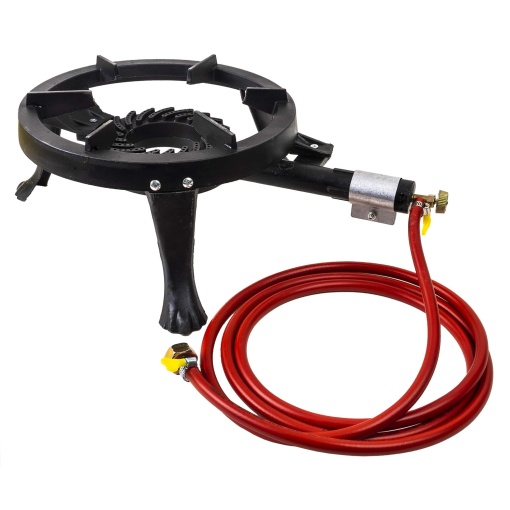 Arzator gaz Zilan, 1 arzator, alimentare la butelie, fonta, diametru 33 cm, inaltime 18.5 cm, 2.5 m furtun, 2 coliere, SET30042