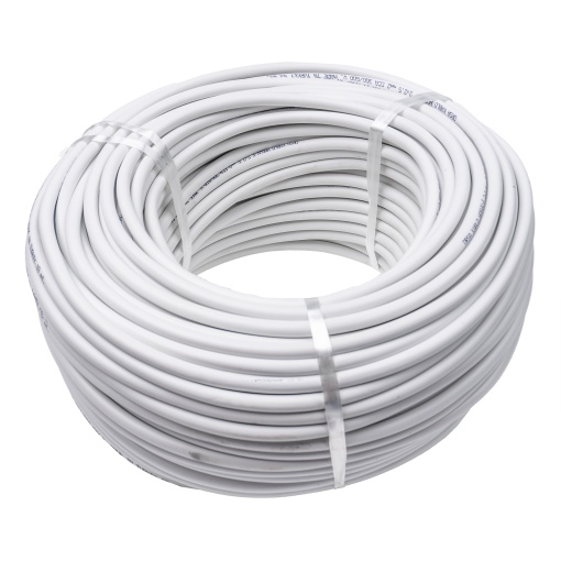 Cablu electric Zilan, simplu, 2x2.5mm, lungime 100m, alb, utilizare interior/exterior, 220V, cod EXT5683