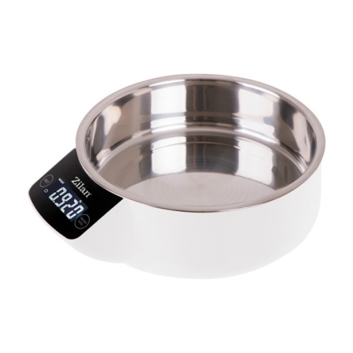 Cantar digital Zilan, 5 Kg, display LCD, plastic, inox, 900 ml, alb, 1x1x2 cm, ZLN2977