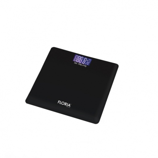 Cantar electronic de persoane Floria, capacitate 3-180kg, sticla securizata, negru, display LCD, 2x baterii AAA, ZLN7684