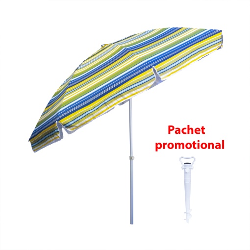 Pachet umbrela de protectie solara ZTS, diametru 2.4m, inaltime 2.3m, suport tip burghiu alb Z-TOOLS, cod ZTS8488_2