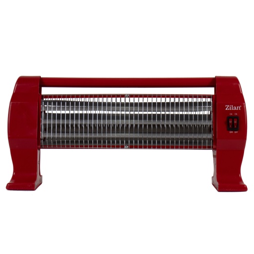 Radiator halogen Zilan 1200W, 3 trepte putere, culoare rosie, dimensiuni 54x11x25 cm, ZLN1084