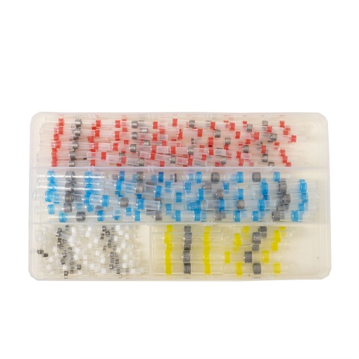 Set 150 conectori termocontractabili Zilan, 4 dimensiuni, rezistenta excelenta la intindere, impermeabili, adeziv integrat, ZTS8821