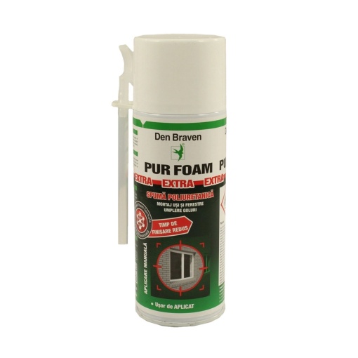 Spuma poliuretanica Den Braven 300ml, etansare constructii, aplicare cu tub adaptor, formula monocomponenta, DPU369501