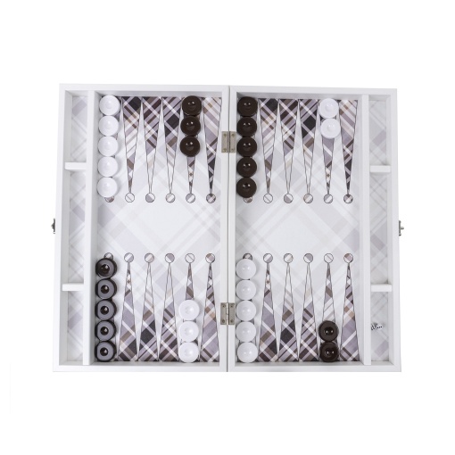 Tabla de joc Z-tools, joc de table din piele ecologica, 48x58x30cm, alb/maro, pliabila, ZTS5512-2