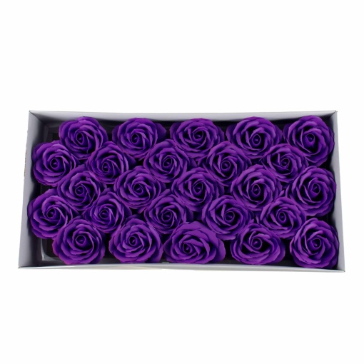 Trandafiri din sapun love, 25 buc/set, mov inchis, 7x7x7 cm, CD3443-10