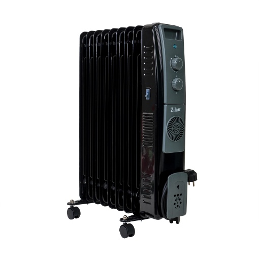 Calorifer electric Zilan, 2400W, 9 elemente, 3 trepte putere, negru, 39x13x45 cm, ZLN1956