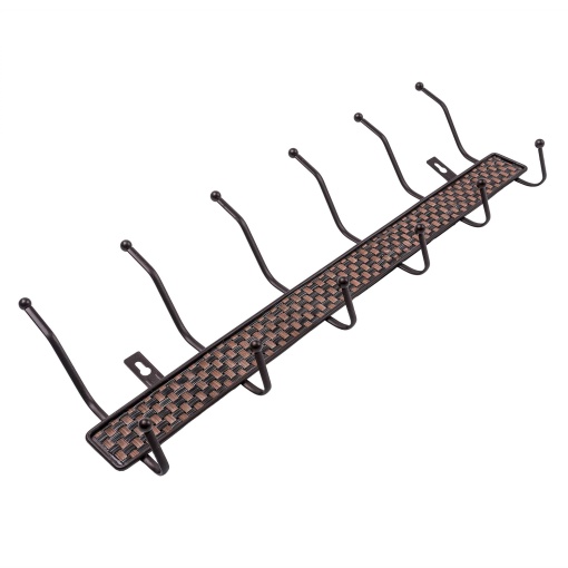 Cuier Metalic Z-tools, 6 agatatori, design modern, usor de montat, culoare maro, 30x8x20 cm, BX-6
