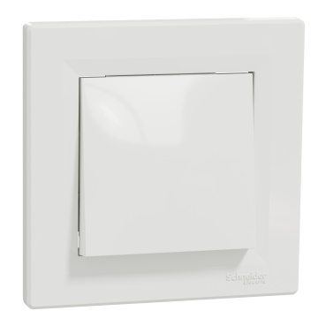 Intrerupator simplu alb Schneider Asfora, putere maxima 2300W, conexiuni fara surub, 3 x 2.5 mm², adancime 15 mm, lucios, EXT10653