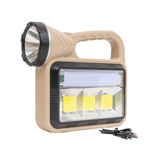 Lanterna de mana Z-TOOLS, incarcare solara si USB, 8 moduri de intensitate, 23.5x8.5x21 cm, ZTS8981
