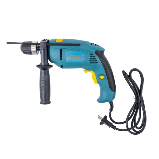 Masina de gaurit TOOLFULL 580W, alimentare la retea, viteza maxima 850 rpm, pentru lemn, beton, zidarie, otel, albastru, EXT7406