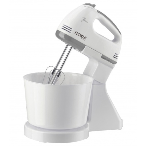 Mixer de masa Zilan cu bol plastic, 150W, 7 viteze, capacitate 2L, alb, ZLN7577