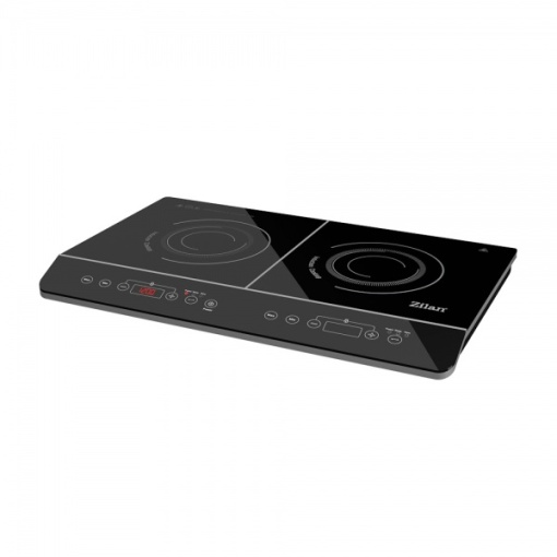 Plita cu inductie Zilan, 2 arzatoare, putere 3500W, geam cristal negru, dimensiuni 60x37x6.5 cm, ZLN8088