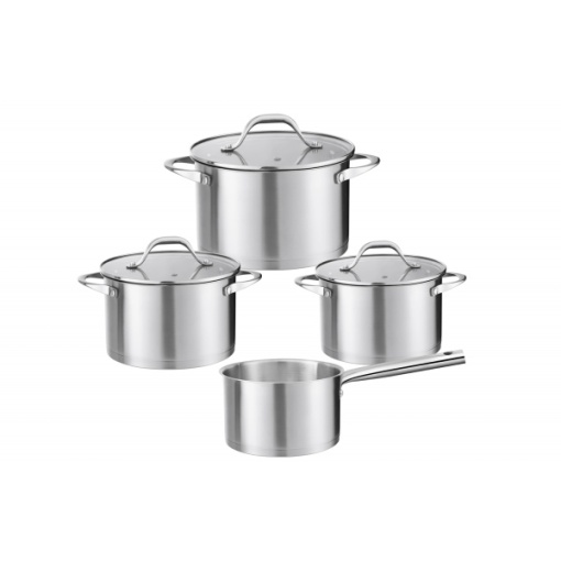 Set oale Zilan, 7 piese, inox, cratita 16x9.5 cm, oala 16x9.5 cm + oala 20x12.5 cm + oala 24x14.5 cm, ZLN1344