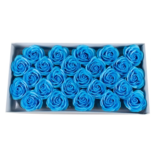 Set trandafiri din sapun love, 25 buc, 7x7x7 cm, turcoaz, CD3443-14
