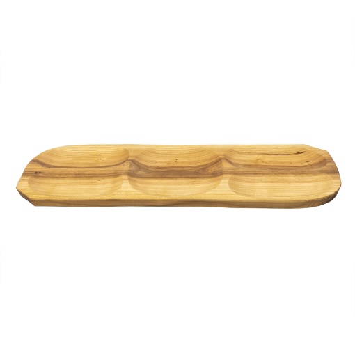 Tava din lemn Zilan compartimentata, 66x26x2.5 cm, ideala pentru servit friptura, aperitive sau branzeturi, EXT10714