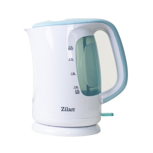 Cana fierbator Zilan 2.5L, 1850-2200W, plastic alb, rotatie 360 grade, oprire automata, ZLN1673