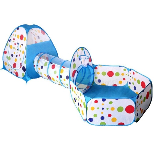Cort de joaca 3 in 1 Z-TOOLS, cort 80x80x86cm, tunel 46x120cm, tarc 120x72x36cm, usor de intretinut, impermeabil, ZTS8461