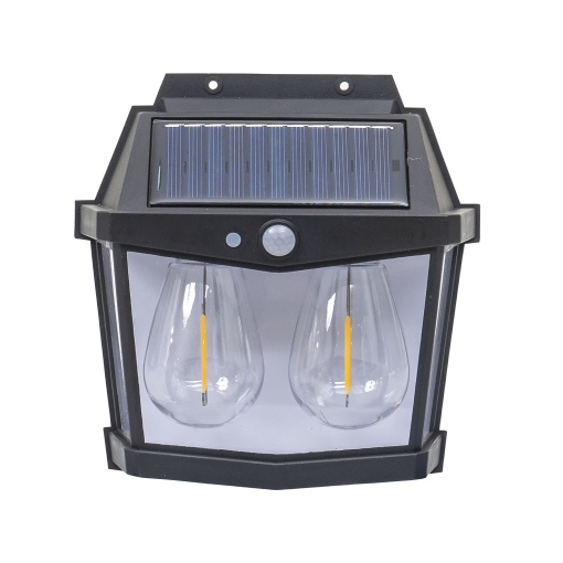Lampa solara de perete Zilan cu 2 becuri LED, senzor de miscare, 3 moduri de lumina, 15.5x6.5x16.5 cm, ZTS8193