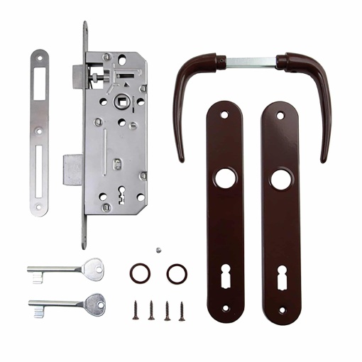 Pachet broasca maner cu sild clasic, culoare maro, 2 chei, incuietoare pe cheie, 35x500x0 cm, EXT5708