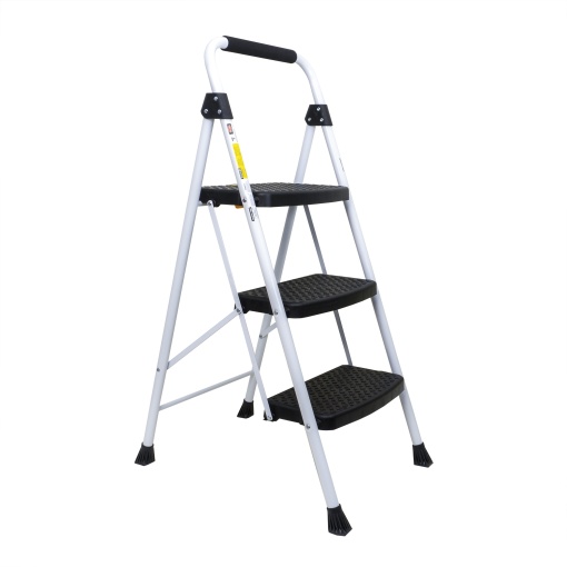 Scara metalica Z-TOOLS cu 3 trepte late, pliabila, dimensiuni 46x61x105 cm, greutate maxima 150 kg, ZTS8091