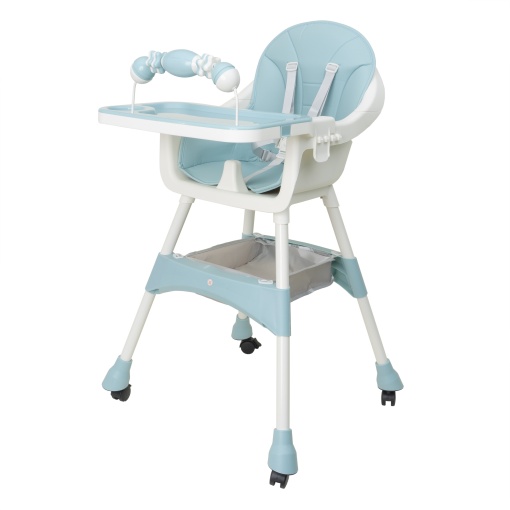 Scaun de masa copii Z-TOOLS, albastru deschis, 94cm inaltime totala, 29cm lungime, 31cm latime, greutate maxima 50kg, 5-72 luni, ZTS9141