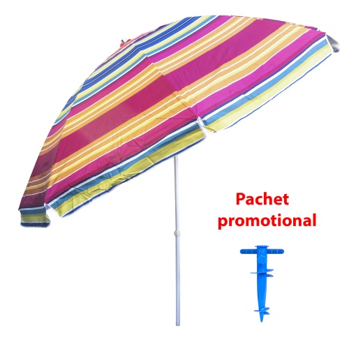 Umbrela protectie solara ZTS, diametru 3m, inaltime 2.6m, suport ajustabil, otel, 30cm, ZTS8491_1