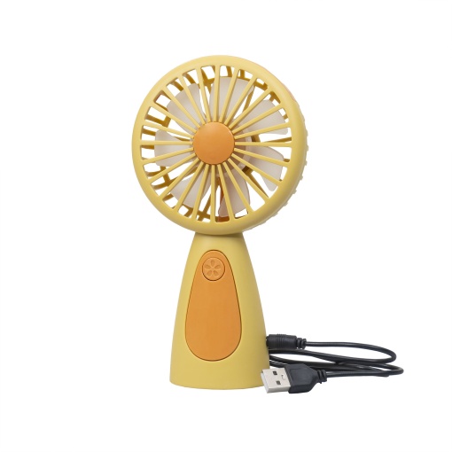 Ventilator de mana Zilan, alimentare USB, 3.7W, galben, 17x9.5x5 cm, ZTS8240