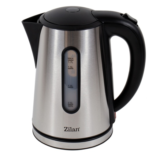 Fierbator electric Zilan 1.7 l, 2200W, inox, maner ergonomic, protectie supraincalzire, oprire automata, baza rotativa 360 grade, ZLN8502