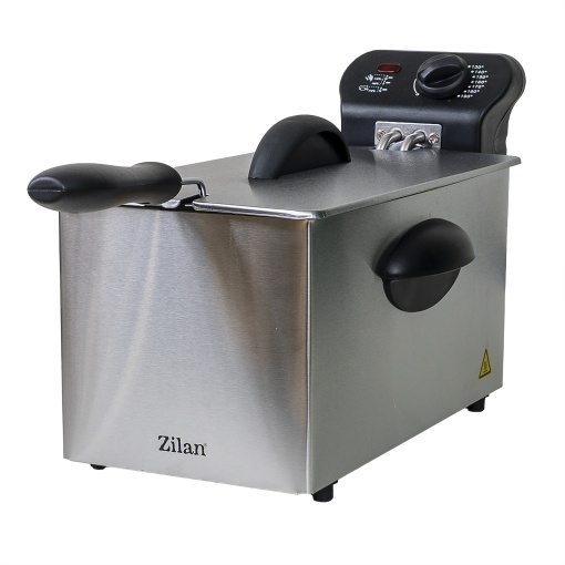 Friteuza standard Zilan, inox, 2180W, capacitate 3L, termostat reglabil, dimensiuni 32x15x21 cm, ZLN1819