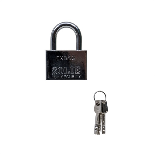 Lacat patrat Zilan, 60mm, cromat, 7x12x3 cm, 1kg, cu 3 chei, ZLN1793