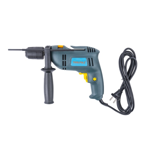 Masina de gaurit electrica TOOLFULL, 550W, alimentare la retea, viteza maxima 850rpm, suprafete de lucru: lemn, beton, zidarie, otel, albastru, cod EXT7405