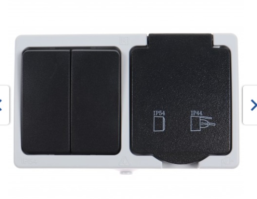 Modul priza si intrerupator dublu Zilan, priza shucko 16A, intrerupator 10A, putere priza 3680W, putere intrerupator 2300W, dimensiuni 12.5x7.6x5 cm, EXT112-100-0005
