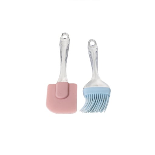 Set 2 piese pensula plus paleta silicon Zilan, lungime paleta 23.5cm, latime paleta 5cm, lungime pensula 21cm, cod 1583
