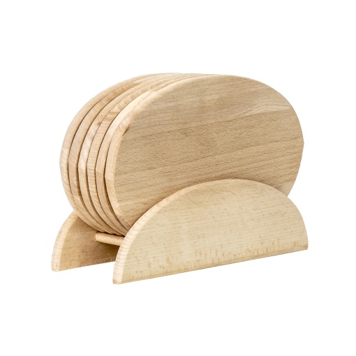 Set 6 tocatoare lemn fag oval, 24x15 cm, bej, Zilan, EXT6084_set