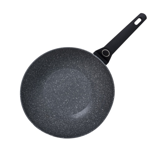 Tigaie wok Zilan, aluminiu, 28 cm diametru, 9 cm adancime, interior granit, maner soft touch, ZLN3345