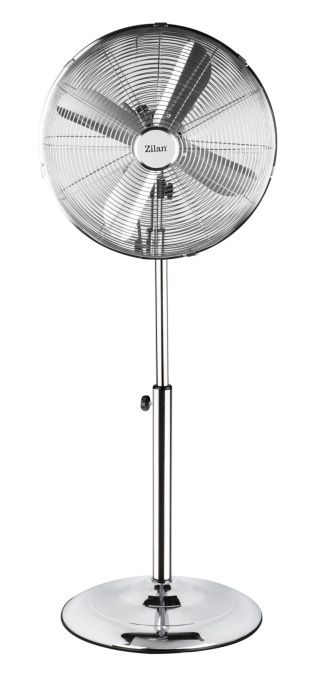 Ventilator inox Zilan cu picior, 50W, oscilatie automata, inaltime reglabila 80-120 cm, 40 cm diametru elice, 3 trepte de putere, ZLN1112