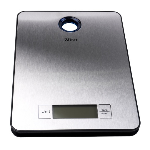 Cantar de bucatarie digital Zilan, inox, capacitate 2-5000g, display LCD, dimensiuni 230x170x15 mm, ZLN0351