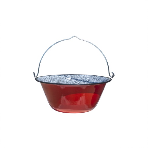 Ceaun smaltuit Zilan, 14L, otel emailat, rosu, rezistent, usor de curatat, alimentare gaz+electrica, 40x40x20 cm, EXT7226