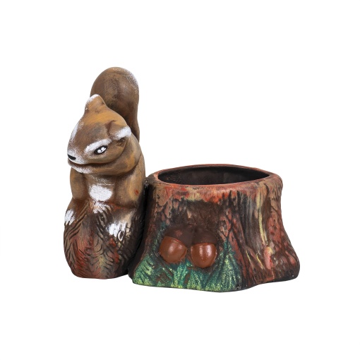 Ghiveci ceramica model veverita Zilan, lungime 23cm, inaltime 20cm, decoratiune gradina, EXT7067