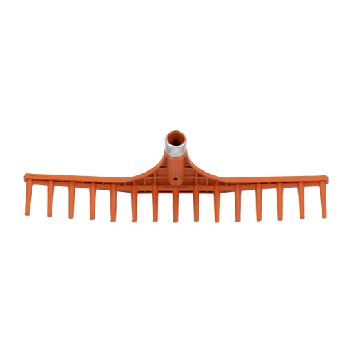 Grebla plastic Zilan, 60 cm, 15 dinti, forma dreapta, profesional, portocalie, 350 g, 9575
